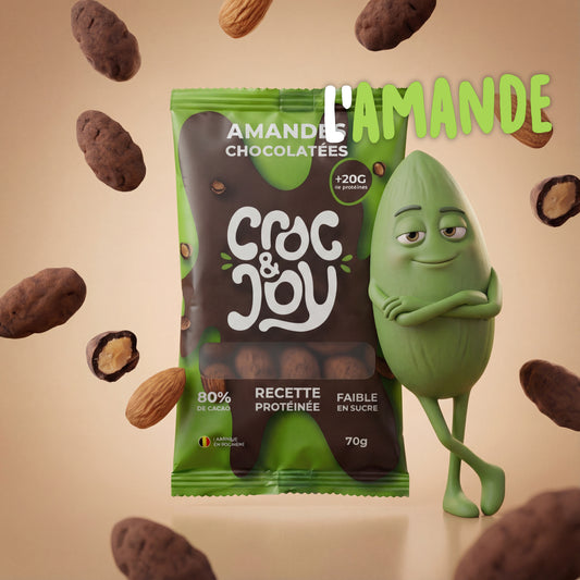 Amandes chocolatées bio - snack protéiné alternative aux M&M's