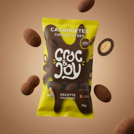Sachet Cacahuètes Chocolatées Croc&Joy 70g - alternative au M&M's Peanut bio protéiné